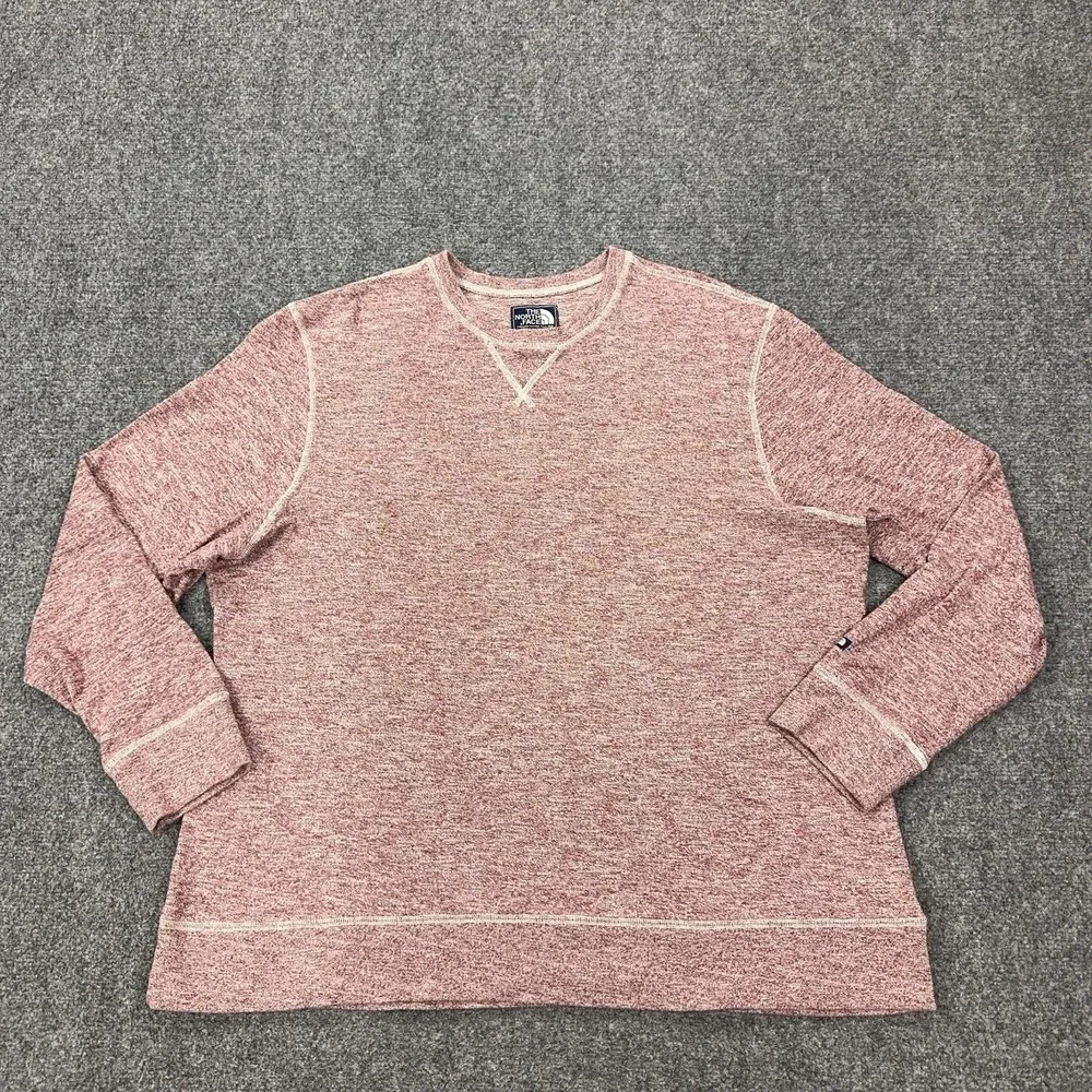 The North Face Sweatshirt Mens 2XL Red Heather Crewneck Knit Pullover‎ A65F